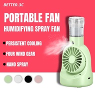 Humidifier USB Rechargeable Fan Cute Mini Fan Free Cable & Filler Bottle Humidifier Fan Mist Mini Fa