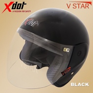HELMET ALDULT XDOT G518 ( BLACK / HITAM ) TOPI KELEDAR DEWASA XDOT G518 DESIGN LTD SWAN INDEX MVSTAR