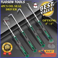 TUOSEN 4PCS 4'' 6" Car Oil Seal Screwdriver O ring Gasket Washer Puller Pick Hook Screw Driver Plier