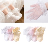 Summer mesh children's lace socks white princess lace socks girls pure cotton lace baby lace socks