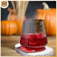 [8C15] 1pc Plastic Transparent  Glasses European Hexagonal Gold Rimmed  Glasses Home Whisky Glasses 