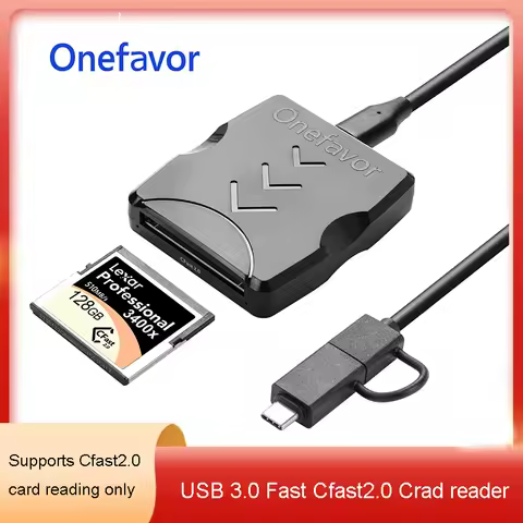 Onefavor CFast Card Reader USB3.0 High Speed Card Reader Type-c Interface for DSLR CFast Card