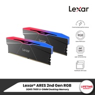 Lexar® ARES RGB 2nd Gen DDR5 Desktop Memory 7600 32GB Kit (16GBx2) แรมพีซี มีไฟ RGB (LD5U16G76C36BR-