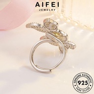 AIFEI JEWELRY 純銀戒指 Korean Moissanite Perempuan 925 Adjustable Original Perak Accessories Silver Butterfly Cincin Ring Creative For Diamond Sterling Women R549