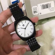 Adidas originals 愛迪達不鏽鋼錶帶手錶 黑白