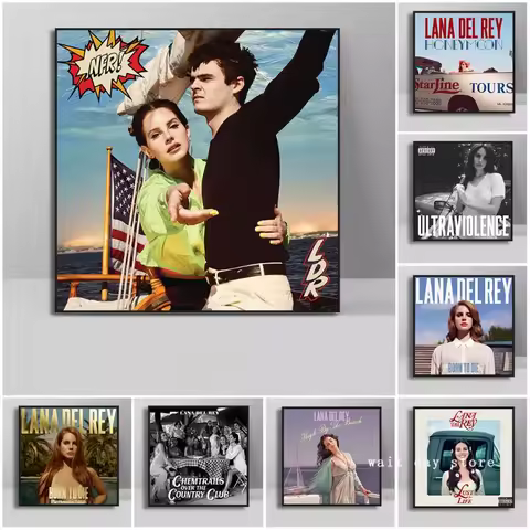 Lana Del Rey Star Musician Poster Album Cover Art Photo Home Decor Canvas Painting Wall Art Picture 
