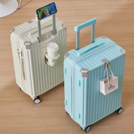 AVIVA Bagasi 20/24/28inci Penyaman Pemegang Cawan Cas USB Berfungsi Ganda Tahan Air Beg Beroda