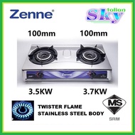 ZENNE KGS201C DOUBLE BURNER GAS STOVE