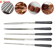 【SWTDRM】5pcs 3x140mm Flat Triangle Round File Diamond Needle File Set Grinding for Wood【HOME LIVING】