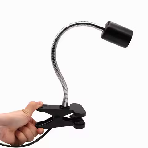China Plug 360 Degree Flexible Desk Lamp Holder E27 Light Socket Gooseneck Clip-on Cable with Power 