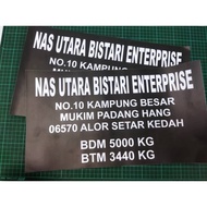 PERMIT LORI STICKER BDM (sticker pintu kiri dan kanan) PUSPAKOM