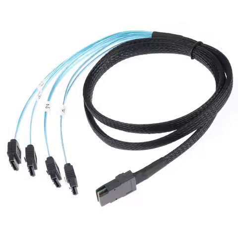 SAS SATA Cable Mini-SAS SFF-8087 To 4 SATA Cable Mini SAS 4i SFF8087 36P To 4 SATA 7P Cable 12Gbps H