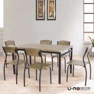 U-RO DECOR รุ่น SONOMA ชุดโต๊ะรับประทานอาหาร (โต๊ะ 1+เก้าอี้ 6 ตัว) ยูโรเดคคอร์ ชุดโต๊ะกินข้าว 6 ที่นั่ง โต๊ะกินข้าว เก้าอี้กินข้าว dining set dining table chair