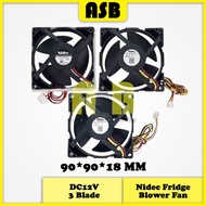 (1pc) Freezer Fridge Blower Fan Nidec DC12V 0.16A / 0.14A / 1.4A ( 3 Wire / 4 Wire )