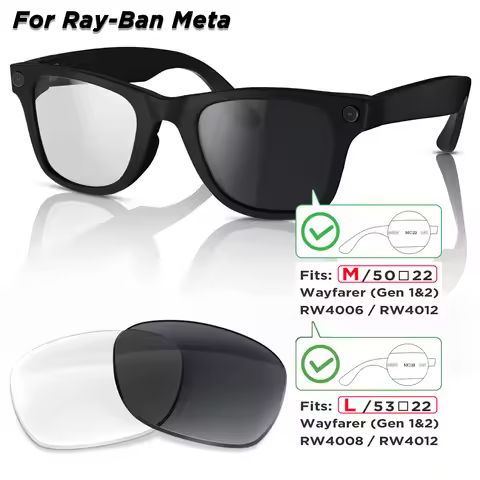 Photochromic & Polarized Replacement Lenses For Ray-Ban Meta Wayfarer RW4006 / RW4008 / RW4012 Gen1/