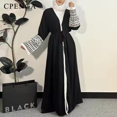 Ramadan Embroidery Dubai Abaya Luxury Arabic Women Muslim Modest Dress Islamic Femme Abayas Outfit 2