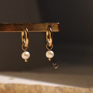 JULIET - Mia Natural Freshwater Pearl Hoop Earrings Hoop Earring Pearl Earring
