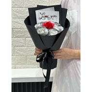 7 stalks soap rose bouquet bunga ros kembang happy birthday