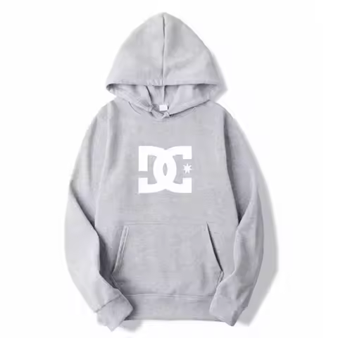 DC Letter Men's Hoodie Men's and Women's Fashion Simple Long Sleeve Sweatshirt Autumn and Winter Str