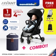MAMAKIDDIES Aviant Stroller Lightweight Foldable Compact Cabin Size Luggage like handle Baby Strolle