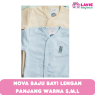 Nova Baju Bayi Lengan Panjang Warna Polos - Size S M L - Lavie Baby House