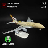 Scale 1:250 Metal Aviation Replica, Etihad A380 Aircraft Model Miniature, Children Gift Kids Fidget