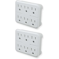 6 Outlet Triple Extender, 3 Serampang Ditepati Dinding Paip, Pelbagai Outlet Penyesuai Palam untuk P