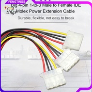 [Ft] 20cm Big 4-pin 1-to-3 Male to Female IDE Molex Power Extension Cable Adapter Cord for Computer 