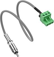 XMSJSIY RCA to Phoenix Terminal Connector Audio Cable Phono RCA Plug Male to 3pin 5.08mm/0.2inch Pit