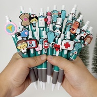 25pcs Hot-selling Blue Medical Styling Series Push-type Gel Pen Office Student Medical Retractable B