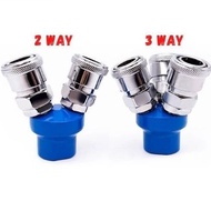 *Air Compressor 2 Way 3 way Quick Connect Multi Hose Coupler Fitting Coupling