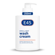 E45 Cream Body Wash 250 ml - Dermatological Emollient Wash Cream - Soap Free Emollient Cream Body Wa