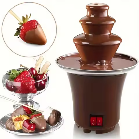 Electric Chocolate Fondue Fountain 3-Layer DIY Waterfall Melts Chocolate Butter Cheese Machine Perfe