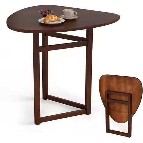 olding Dining Table or 2 People, 31.5โ e Kitchen Table with Rubber Wood Legs, Space Saving Dinner Ta