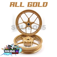 ล้อแม็ก CLICK/CLICK-I/SCOOPY-I/AIRBLADE/ZOOMER-X/ICON ล้อแม็กแต่ง ลายก้ามปู ขอบ 14" สีดำทอง