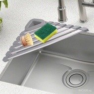 Triangle Above Sink Dish Drying Rack, Silicone Sponge Holder for Kitchen Sink, for Top of Sink, Coll