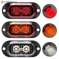 Wishlistforyou 2LED Trailer Truck Side Marker Lights Waterproof Car Lorry Truck Van Bus Safety Warni