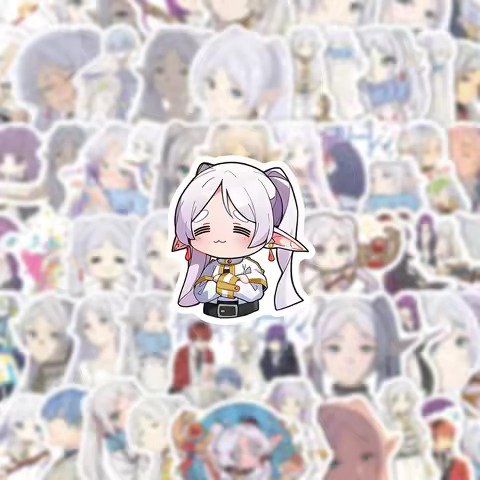 60pcs Cute Cartoon Frieren Beyond Journeys End Stickers Himmel Frieren Anime Decals Skateboard Lapto
