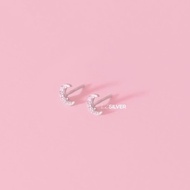 Moon-shaped silver earrings - E21