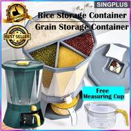 Rice Storage Container 4 in 1 Cereal Container Clear Auto Rice Dispenser 10kg Anti Bug Rotable Rice 