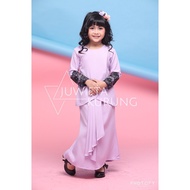 Exclusive Baju Kurung Lace Ruffle Kanak-kanak Budak Kids Baby Lilac Purple Ungu