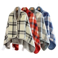 Flannel Blanket Snap Office Shawl Blanket Thickened Cape with Buckle