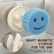 New Product Smiley Sponge Holder with Grip Magnetic Smiley Magic Sponge Dishwashing Stick Holder