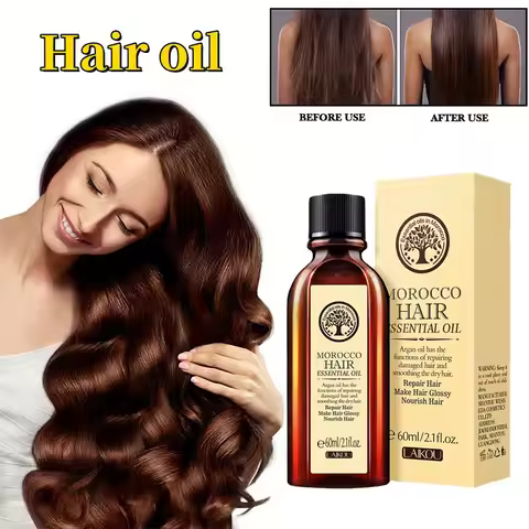 Laikou Argan Hair Oil Essential Oil Natural Anti-hair Loss Prevent Hair Dry Soft Nourishing Frizz Da