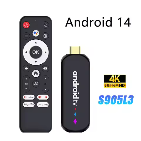 Android TV Stick H96 MAX S905L3 Android 14.0 4K 2.4G 5G Wifi Media Player Voice Remote Assistant Hom