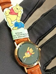 Disney  pooh 小熊維尼 精品錶系列 偏光鏡  正版雷標 特殊限量款 古董錶 Water Resistant 生活防水 可正常使用  女石英錶-手圍19公分內