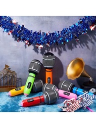 12入組充氣麥克風玩具，吹氣麥克風派對裝飾，適用於80年代90年代派對 - 80年代90年代派對小禮品裝飾用品