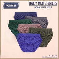 ROMMEL Rubber Wrinkled CD (3 Pcs) / Quality Romel Men's Underwear in Plain Color