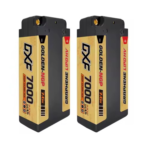 DXF 2S Shorty Lipo Battery 7.6V 140C 7000mAh 5mm T Plug Hardcase For 1/10 Buggy Truggy Offroad Boat 