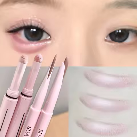 Dual End Glitter Matte Aegyosal Pen Brightening Highlight & Shadow Stick Eye Makeup Lying Silkworm E